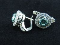 Серьги из серебра 925 пробы с фианитами Swarovski - 1