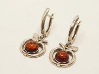Серьги из серебра с Янтарём - 79