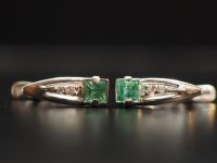 Серьги из серебра с натуральными изумрудами - 85