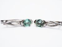 Серебряные серьги 925 пробы с бериллами 0,93 карат - 43